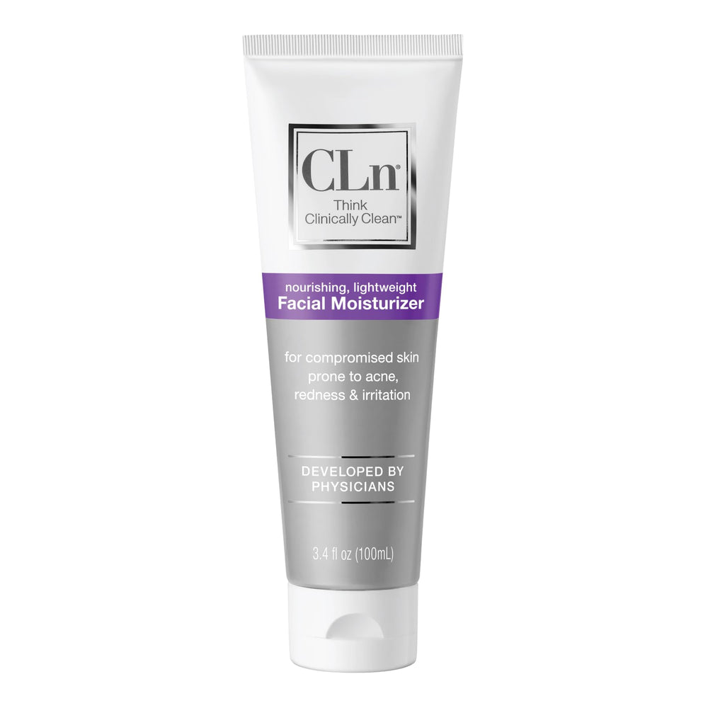 CLn on bathroom counter in a skincare routine setting showing everyday use benefit