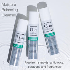 CLn product label close-up showing hypoallergenic and fragrance-free benefits