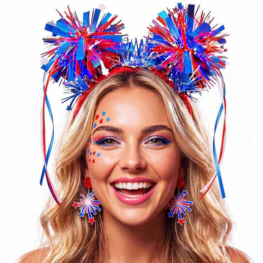 CLOACE headband front view showing stars, festive look and comfortable fit