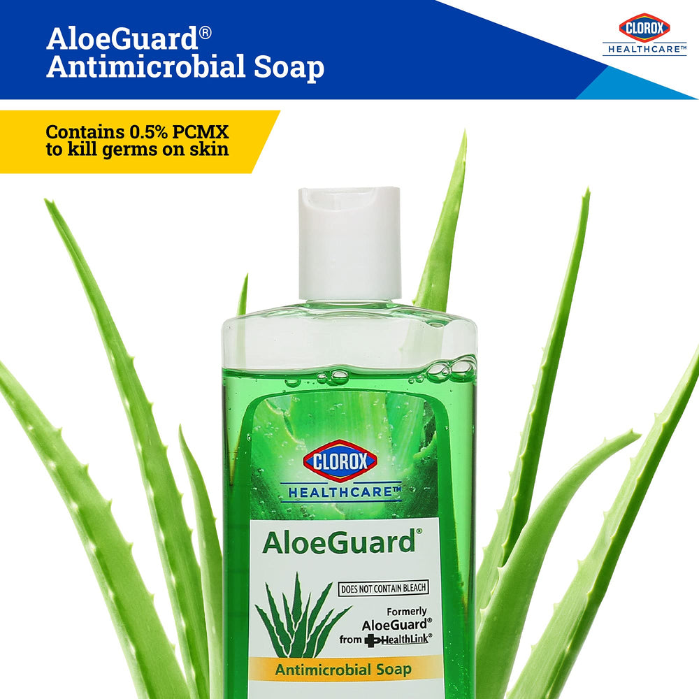 Clorox AloeGuard close-up label highlighting antimicrobial and aloe benefits