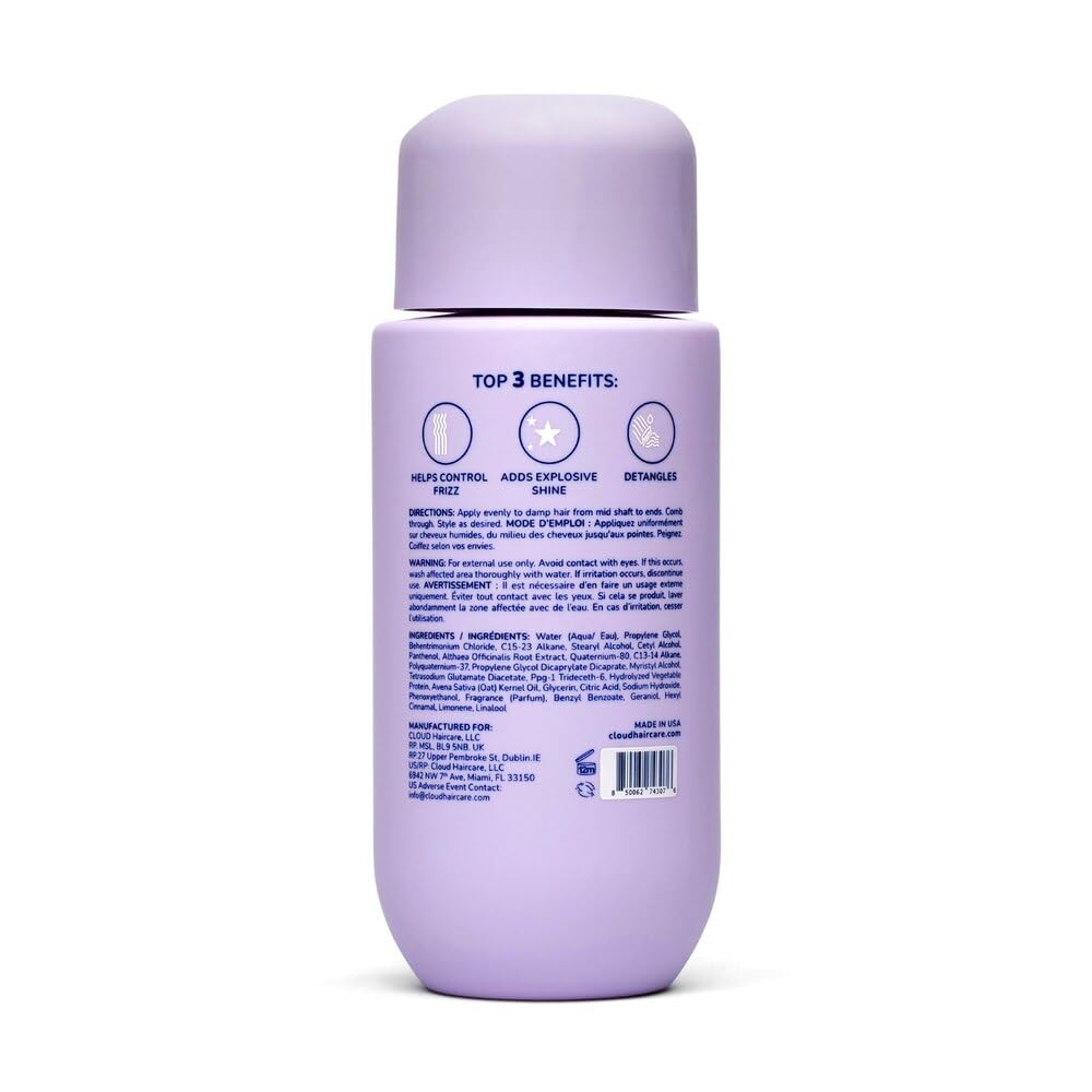 Cloud Haircare pump and label close-up highlighting product details