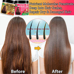 CMWGKBC keratin mask creamy application on strands demonstrating smoothing and detangling benefit