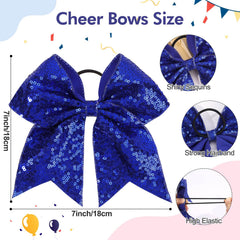CN blue bow elastic detail displays wrapped band for firm ponytail grip