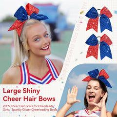 CN bow on ponytail demo demonstrating hold during cheer and movement