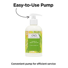 CND lotion texture on hand dispensed to show quick-absorb benefit
