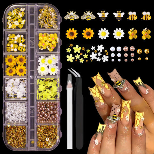CnSybaris front packaging showing 12 grids and organized charms, perfect for DIY nails