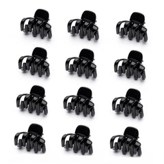 Cobahom front view of 12-pack black mini clips showing compact storage benefit