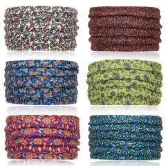 Cobahom front view of six butterfly-patterned headbands for versatile styling