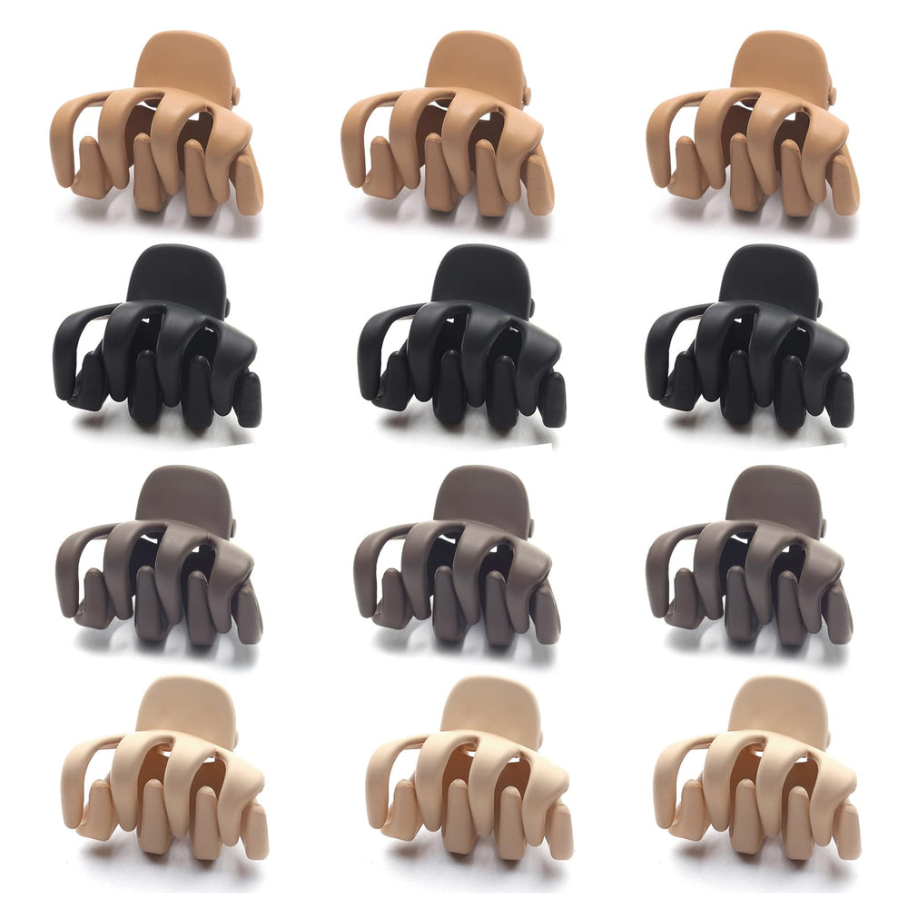 Cobahom front view pack displaying 12 matte mini clips for easy styling