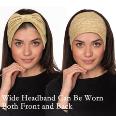 Cobahom headband worn during yoga keeping hair away effectively