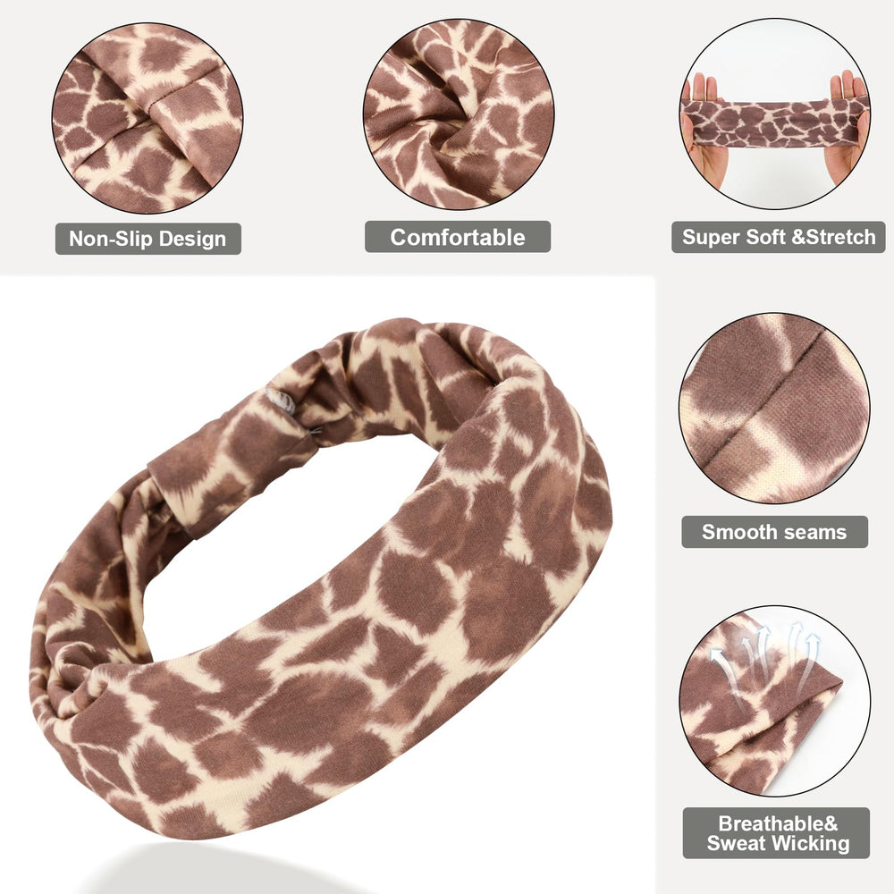 Cobahom six headbands stacked showing diverse patterns for outfit matching