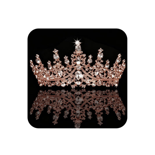 COCIDE rose gold tiara front view showing elegant sparkle and fit