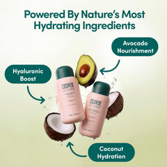 Coco & Eve duo staged in bathroom showing lifestyle use and salon-level results