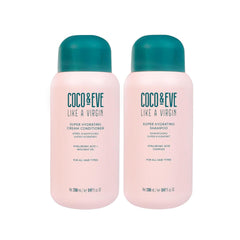 Coco & Eve front packaging of shampoo and conditioner showing clean branding and size