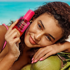 Coco & Eve back label close-up highlighting vitamins C and E benefits
