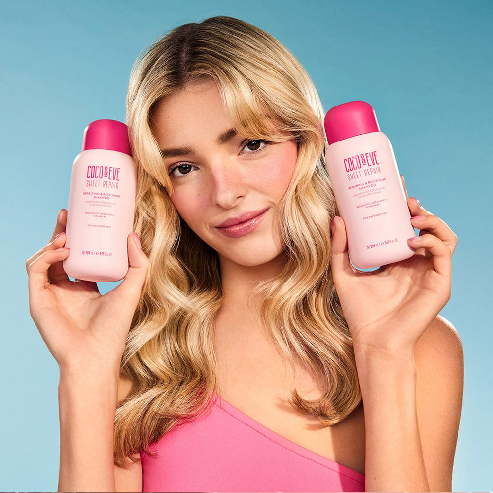 Coco & Eve conditioner creamy texture on spoon for deep hydration