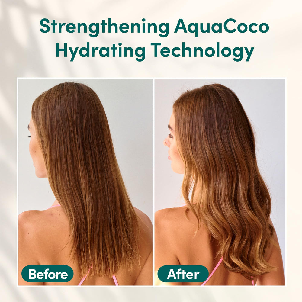 Coco & Eve applying masque to hair demonstrating improved manageability