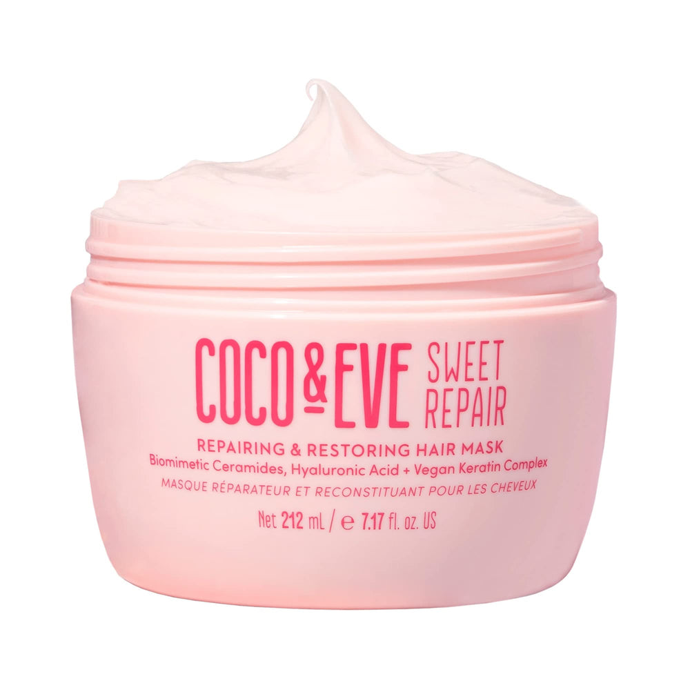 Coco & Eve jar front view showing packaging and restorative treatment benefits