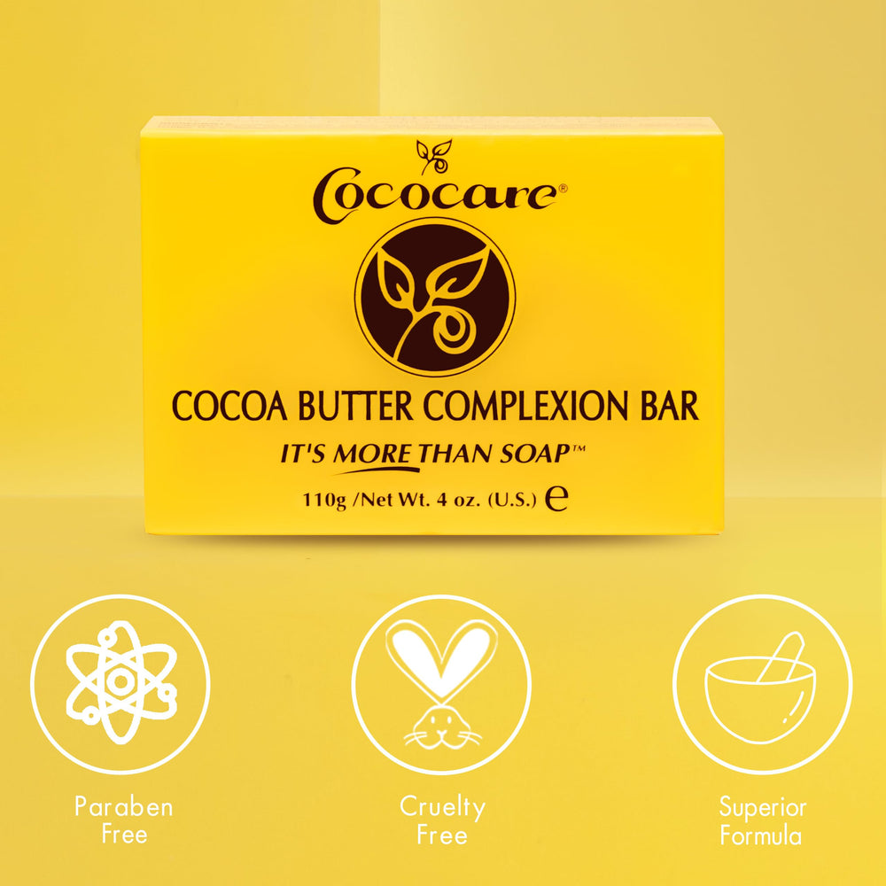 COCOCARE ingredient label close-up highlighting cocoa butter and glycerin benefit