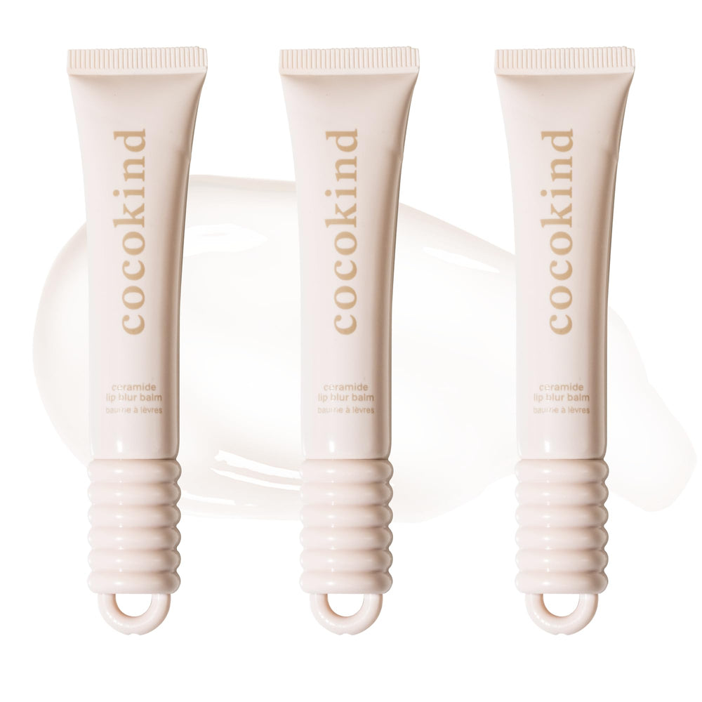 Cocokind lip blur balm front packaging showing clear hydrating balm and brand