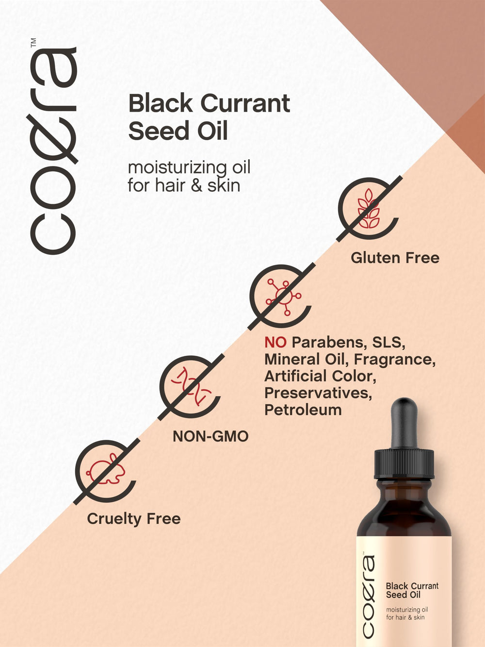 Coera oil smoothing onto skin for quick hydration and soft finish