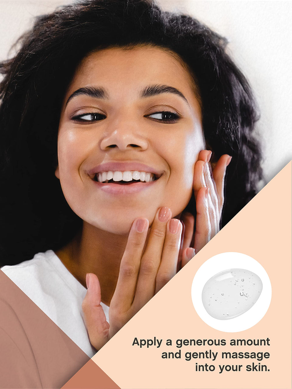 Coera serum applied to damp facial skin for immediate hydration