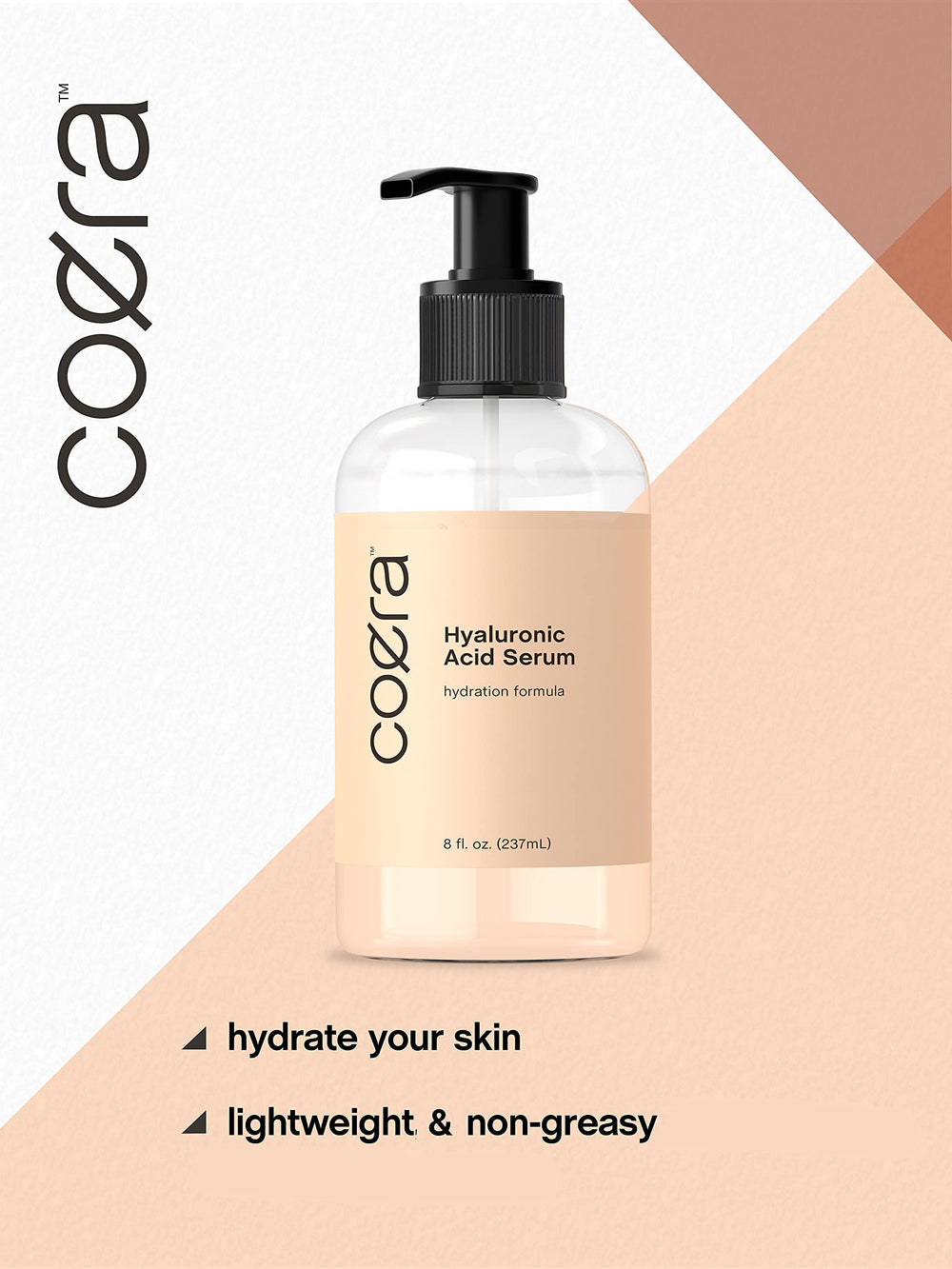 Coera serum texture on skin highlighting lightweight absorption benefit