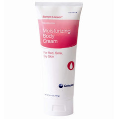 Coloplast Sween Cream front tube showing label and 6.5 oz size, convenient hydration