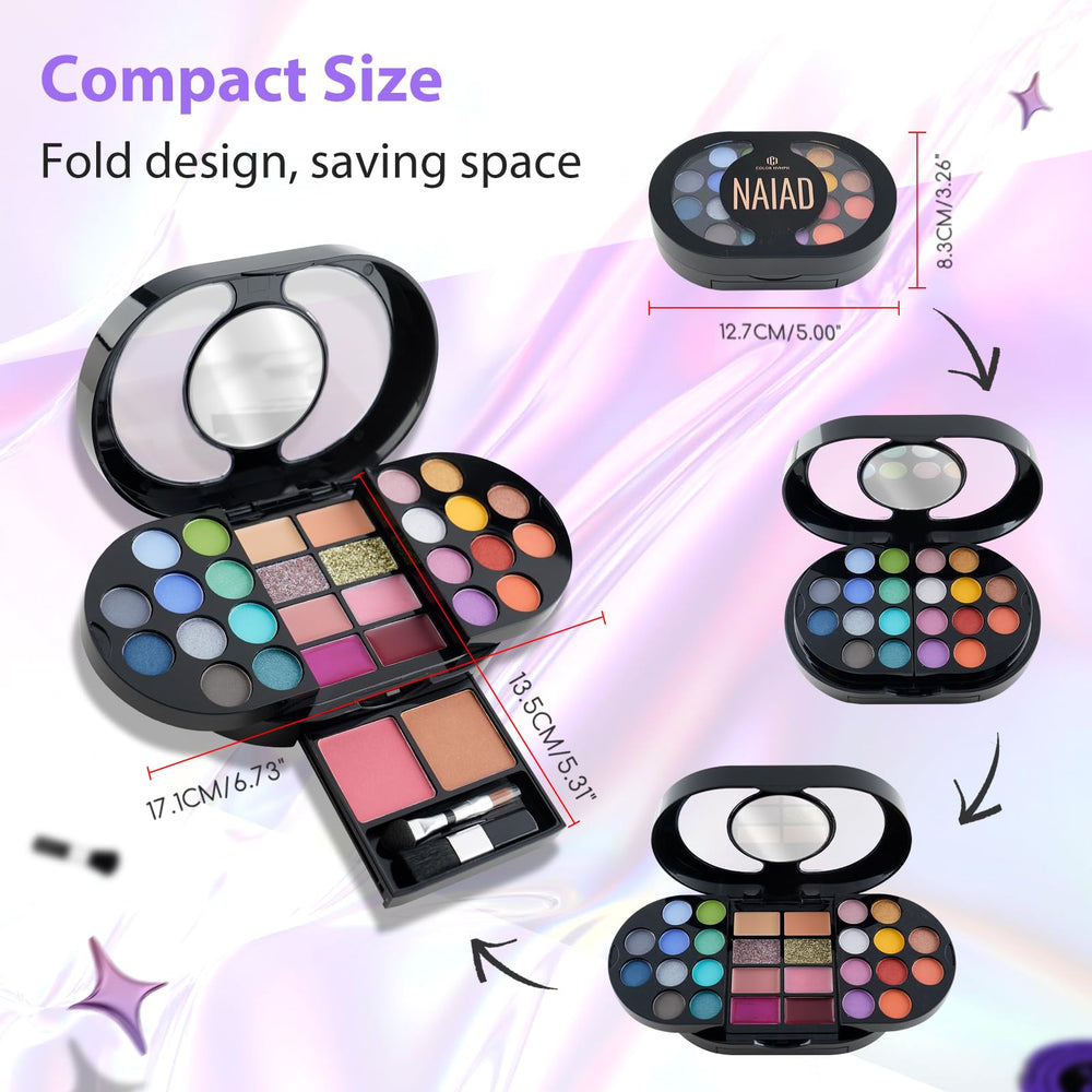 Color Nymph brushes and mirror showing portable tools for quick touch-ups