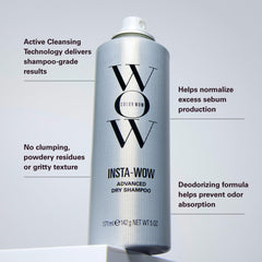 COLOR WOW spraying at roots to refresh hair and add volume