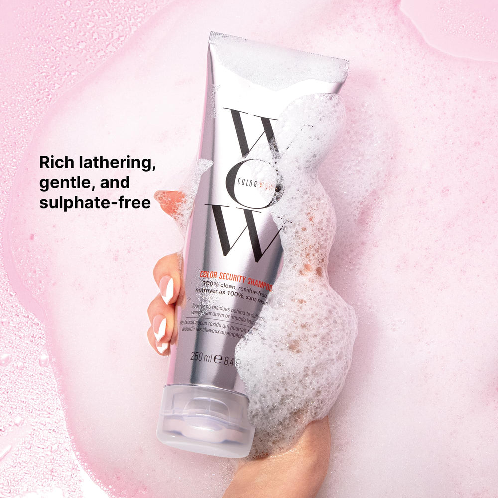 COLOR WOW label close-up highlighting ingredient transparency and color protection