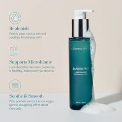 Colorescience cleanser bottle in hand demonstrating 5 oz size and scale