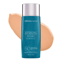 Colorescience Face Shield front packaging showing SPF 50 protection benefit