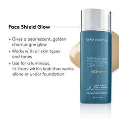 Colorescience on neck and décolleté demonstrating extended protection areas
