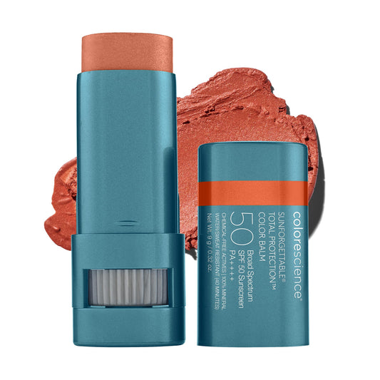 Colorescience stick front view showing Golden Hour shade and SPF benefit