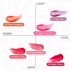 COLORGRAM swatch on hand showing soft guava tint and buildable color benefit