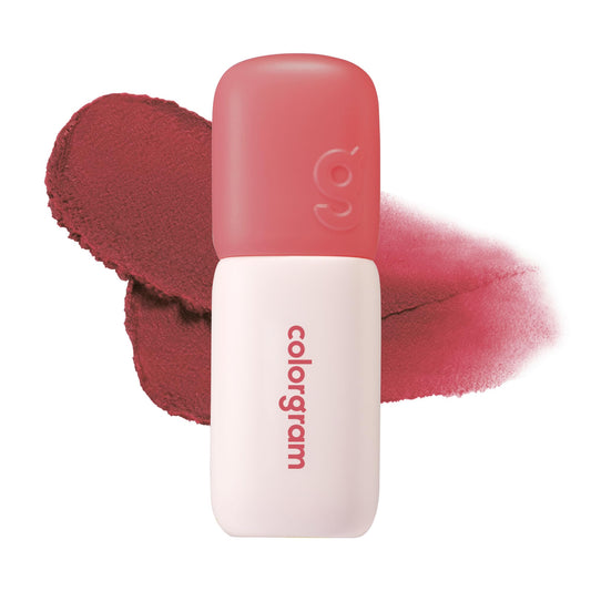 COLORGRAM front tube showing vintage red shade, easy travel benefit