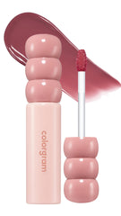 COLORGRAM front tube image showing Satisfied Fig and glossy finish benefit