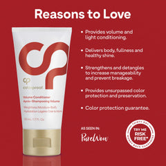 ColorProof creamy conditioner texture close-up showing lightweight hydration for body