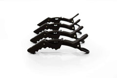 Colortrak front view of four jumbo croc clips showing professional packaging and hold benefit