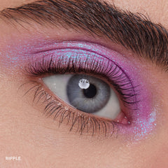 ColourPop Berry Pop applied on eye close-up demonstrating bold violet-pink shimmer effect