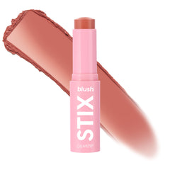 ColourPop Blush Stix front view showing Beach Blvd stick and compact design benefit