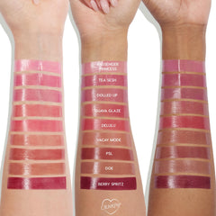 ColourPop Dolled Up applied on lips showing buildable color and plump look