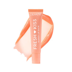 ColourPop Fresh Kiss front packaging shows mango sorbet tube and glossy finish benefit