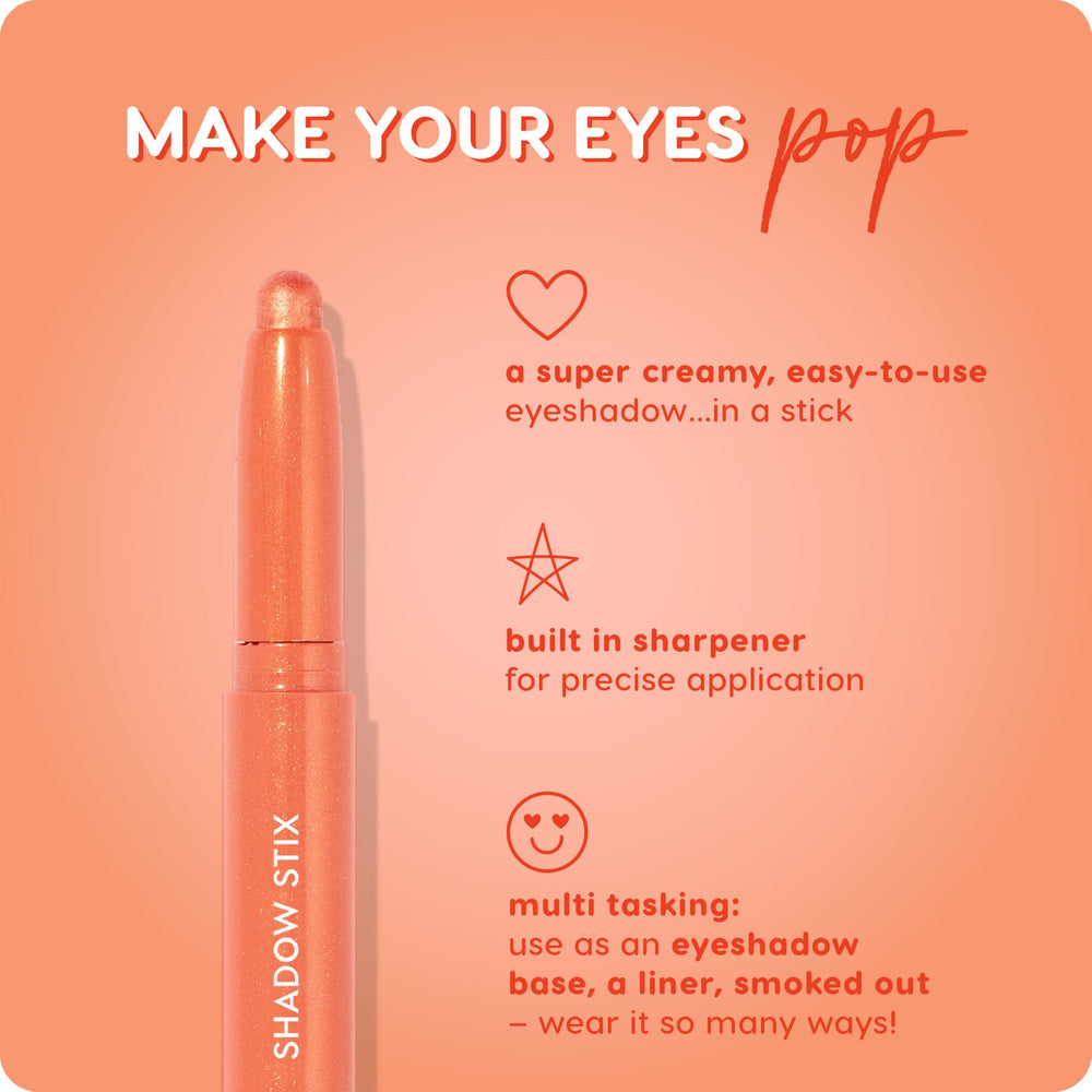 ColourPop Shadow Stix Friday Feels in hand scale showing compact size for travel-friendly convenience benefit