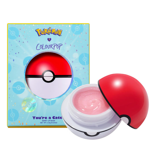 ColourPop Poké Ball jar front view showing collectible packaging and portability benefits
