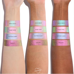 ColourPop Shadow Stix Disco Disco next to compact and shades showing kit-ready versatility