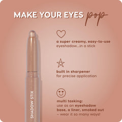 ColourPop Shadow Stix Socialite applied on eyelid, shows effortless application and smooth coverage