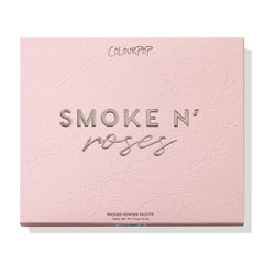 ColourPop Smoke N Roses palette held in hand for scale showing compact travel-ready size