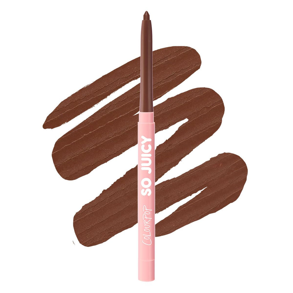 ColourPop So Juicy front view showing sleek retractable pencil and shade for precise definition